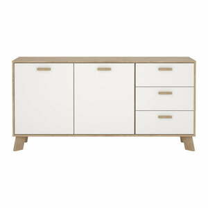 Biało-naturalna komoda w dekorze dębu 147x73x39 cm Ikast – Tvilum obraz