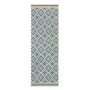 Żółto-niebieski dywan odpowiedni na zewnątrz 80x230 cm Zia Trellis – Flair Rugs obraz