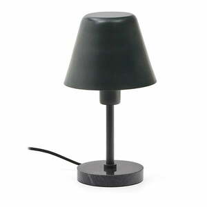 Ciemnozielona/czarna marmurowa lampa stołowa z metalowym kloszem (wysokość 32 cm) Calina – Kave Home obraz