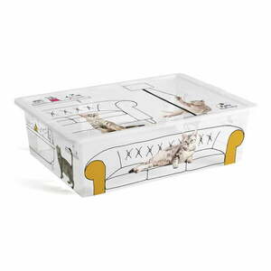 Biały plastikowy pojemnik z pokrywką 55x39x16 cm C Box Style – KIS obraz