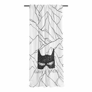 Czarno-biała zasłona dziecięca z satyny bawełnianej 110x250 cm Be a Hero – Butter Kings obraz