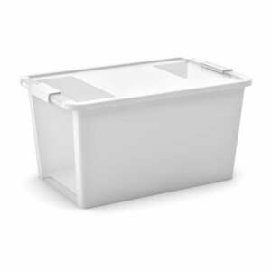 Biały plastikowy pojemnik z pokrywką 55x35x28 cm Bi-Box L – KIS obraz