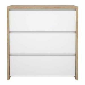 Biało-naturalna komoda w dekorze dębu 80x84x48 cm Next – Tvilum obraz