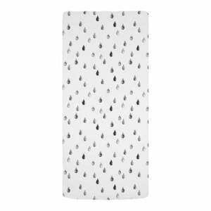 Czarno-białe prześcieradło dziecięce jednoosobowe z satyny bawełnianej z gumką 90x200 cm Bunnies in the Rain – Butter Kings obraz