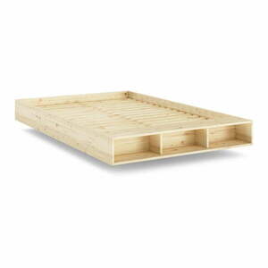 Łóżko dwuosobowe z litego drewna sosnowego ze stelażem 180x200 cm Merge – Karup Design obraz