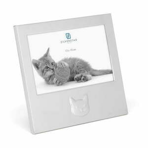 Metalowa ramka stojąca w kolorze srebra 16x17 cm Cat – Zilverstad obraz