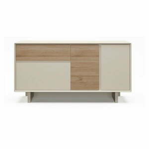 Beżowo-naturalna komoda w dekorze dębu 146x76x45 cm Carpi – Marckeric obraz