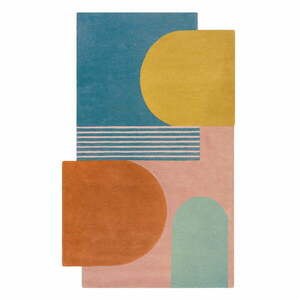 Niebieski wełniany dywan tkany ręcznie 120x180 cm Lozenge Bright Multi – Flair Rugs obraz