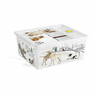 Biały plastikowy pojemnik z pokrywką 40x34x17 cm C Box Style – KIS obraz