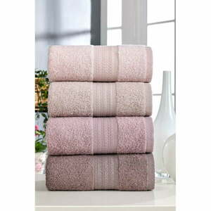 Różowe bawełniane ręczniki zestaw 4 szt. 50x90 cm – Mila Home obraz