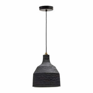 Czarna lampa wisząca z drewnianym kloszem ø 21 cm Amire – Kave Home obraz