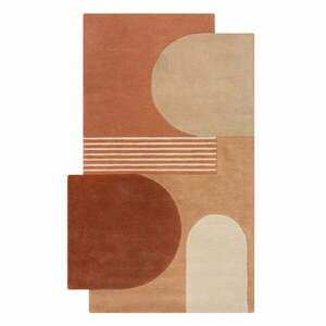 Wełniany dywan tkany ręcznie w kolorze terakoty 200x290 cm Lozenge Terracotta – Flair Rugs obraz