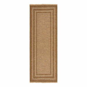 Chodnik odpowiedni na zewnątrz w naturalnym kolorze 80x230 cm Layla Border – Flair Rugs obraz