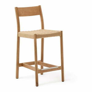 Hoker z litego drewna dębowego w naturalnym kolorze (wysokość siedziska 65 cm) Yalia – Kave Home obraz