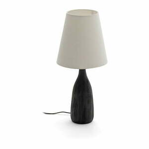 Czarna/kremowa lampa stołowa z tekstylnym kloszem (wysokość 56 cm) Luvia – Kave Home obraz