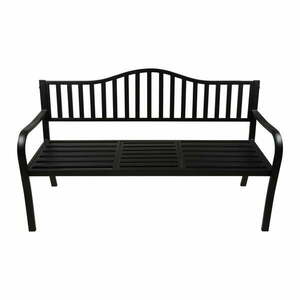 Czarna metalowa ławka ogrodowa Segula – Garden Pleasure obraz