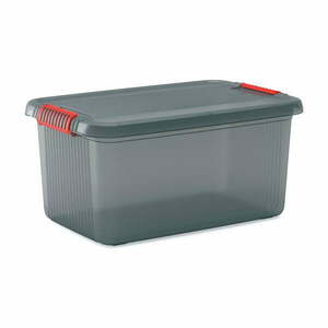 Szary plastikowy pojemnik z pokrywką 59x39x28 cm K Latch Box – KIS obraz