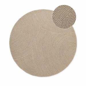 Beżowy wełniany okrągły dywan tkany ręcznie ø 200 cm Eleni Light Beige – Hanse Home obraz