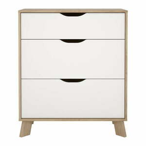 Biało-naturalna komoda w dekorze dębu 79x92x40 cm Ikast – Tvilum obraz