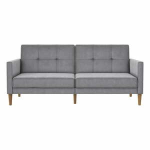 Jasnoszara aksamitna rozkładana sofa 207 cm Lilly – Støraa obraz