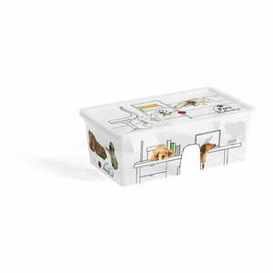 Biały plastikowy pojemnik z pokrywką 34x19x12 cm C Box Style – KIS obraz