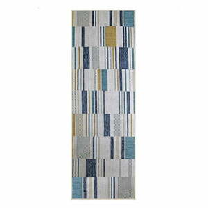 Żółto-niebieski dywan odpowiedni na zewnątrz 80x230 cm Rosco Geo – Flair Rugs obraz
