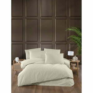 Kremowa adamaszkowa pościel dwuosobowa z prześcieradłem/4-częściowa 200x220 cm – Mila Home obraz