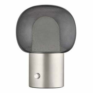Aluminiowa lampa stołowa LED w kolorze srebra ze szklanym kloszem (wysokość 32 cm) Iris – Blomus obraz
