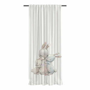 Beżowa zasłona dziecięca z satyny bawełnianej 110x170 cm Hugging Bunnies – Butter Kings obraz