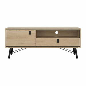 Szafka pod TV w dekorze dębu w naturalnym kolorze 150x60x40 cm Ry – Tvilum obraz