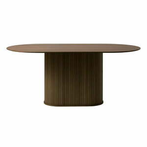 Brązowy stół z blatem w dekorze dębu 95x180 cm Nola – Unique Furniture obraz