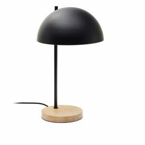 Czarna/w naturalnym kolorze lampa stołowa z metalowym kloszem (wysokość 48, 5 cm) Catlar – Kave Home obraz