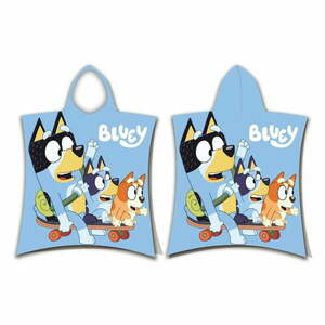 Niebieskie bawełniane ponczo dziecięce w rozmiarze 3-8 lat Bluey Skate – Jerry Fabrics obraz