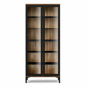Czarno-naturalna witryna w dekorze orzecha 89x203x36 cm Roomers – Tvilum obraz
