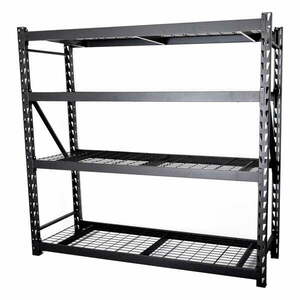 Czarny metalowy regał do garażu 196x183 cm – Rojaplast obraz