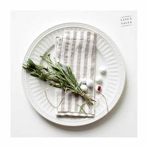 Serwetki zestaw 2 szt. lniane Natural White Stripes – Linen Tales obraz