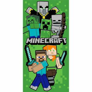 Zielony bawełniany ręcznik dziecięcy 70x140 cm Minecraft Let´s Survive – Jerry Fabrics obraz