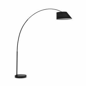 Czarna lampa stojąca z tekstylnym kloszem (wysokość 189 cm) May – Kave Home obraz
