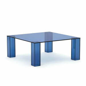 Niebieski szklany stolik 85x85 cm Adularia – Kave Home obraz