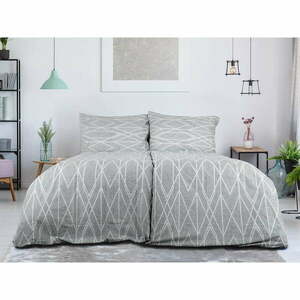 Szara pościel jednoosobowa z kory 140x200 cm Gray Stripes – B.E.S. obraz