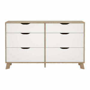 Biało-naturalna komoda w dekorze dębu 156x92x40 cm Ikast – Tvilum obraz