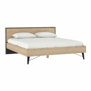 Łóżko dwuosobowe w dekorze dębu ze stelażem 180x200 cm w naturalnym kolorze Ry – Tvilum obraz
