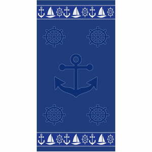 Niebieski bawełniany ręcznik plażowy 70x140 cm Anchor – B.E.S. obraz