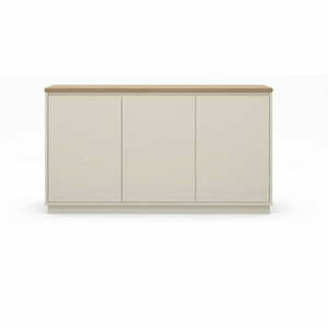 Beżowa komoda w dekorze dębu 152x84x40 cm Loreta – Marckeric obraz