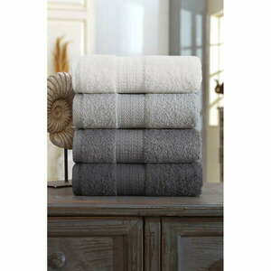 Szare bawełniane ręczniki zestaw 4 szt. 50x90 cm – Mila Home obraz