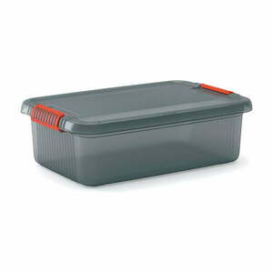 Szary plastikowy pojemnik z pokrywką 59x39x18 cm K Latch Box – KIS obraz