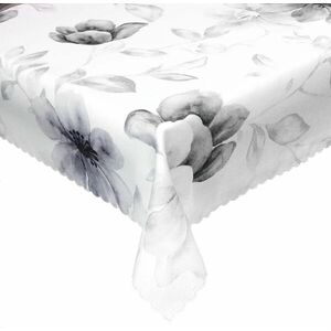 Obrus plamoodporny, Kwiat szary, 40 x 160 cm obraz