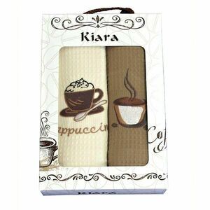 Ścierki bawełniane w prezentowym opakowaniu, Komplet 2 szt. Cappuccino, 50 x 70 cm obraz