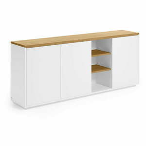 Biała komoda w dekorze dębu 180x75x36 cm Abilen – Kave Home obraz