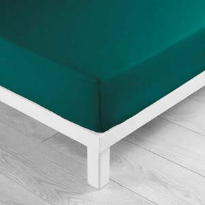 Ciemnozielone bawełniane prześcieradło z gumką 160x200 cm Lina – douceur d'intérieur obraz